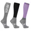 Hy Sport Active Young Rider Riding Socks - Pack of 3 - Blooming Lilac/Pencil Point Grey/Black